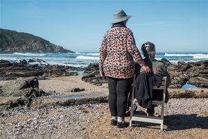 Elderly Ladies Enjoying the Sunshine and Sea Breeze Elderly Ladies Enjoying the Sunshine and Sea Breeze