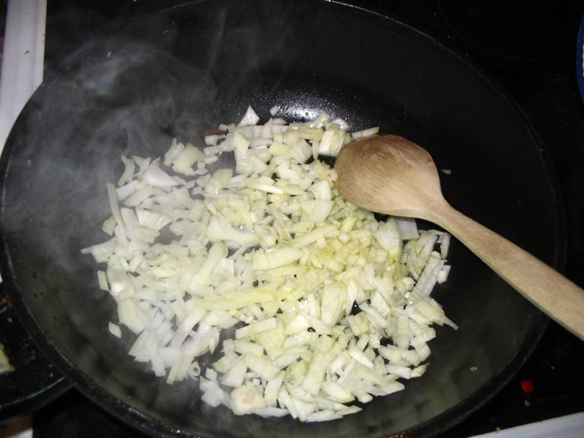 onion in saucepan
