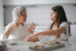 Grandmother and Granddaughter Baking Cookies Grandmother and Granddaughter Baking Cookies