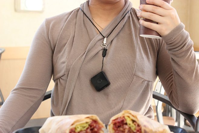 Woman wearing Life Alert