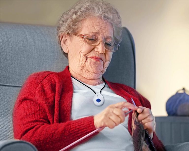 Fall detection alert pendant for Alert1 in-home medical alarm system