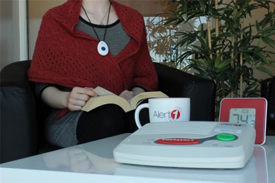 Woman Wearing Alert1 Fall Detection Button