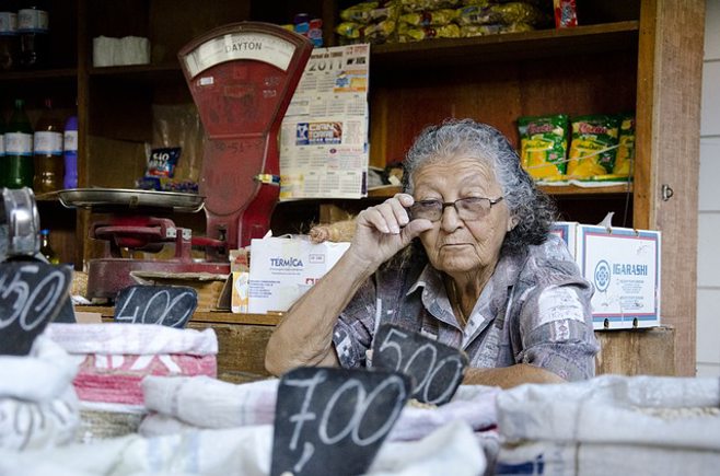 female senior in market female senior in market