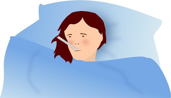 flu cartoon girl