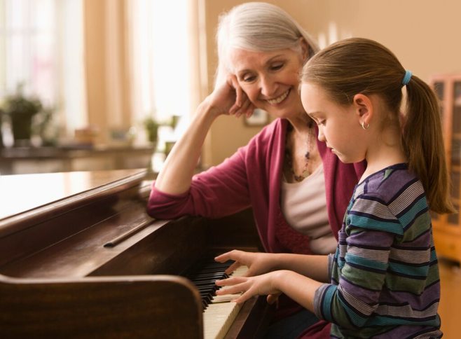 grandma teaching piano grandma teaching piano
