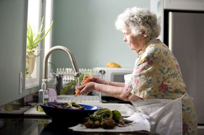 grandma washing veggies grandma washing veggies
