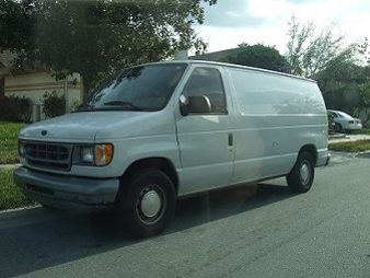 A suspicious looking white van A suspicious looking white van