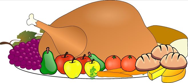 animated cooked turkey and sides
